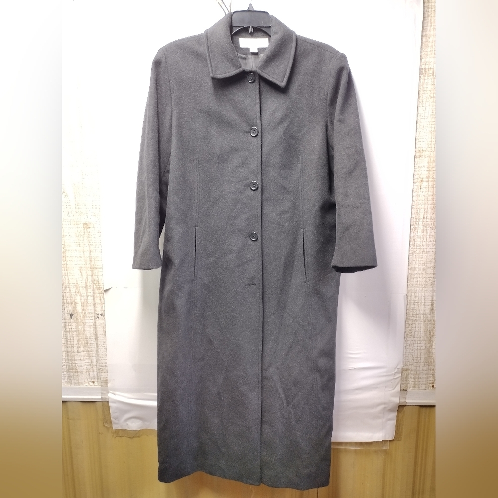 Liz Claiborne Women's 100% Wool Long Pea Coat Single Breasted Size 18
